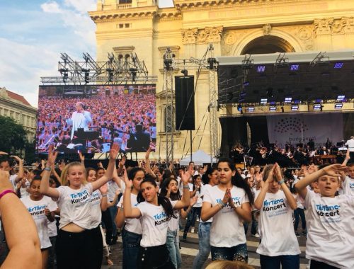koncert tömeggel
