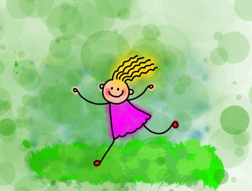 réten szaladó kislány rajz