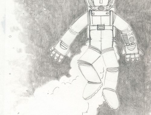 rajz egy asztronautáról