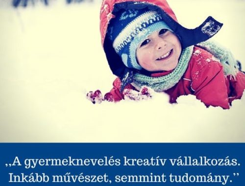 idézet egy hóban fekvő kisfiúval