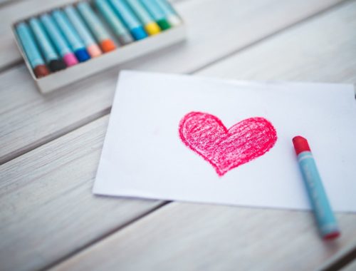 zsírkrétával rajzolt szív