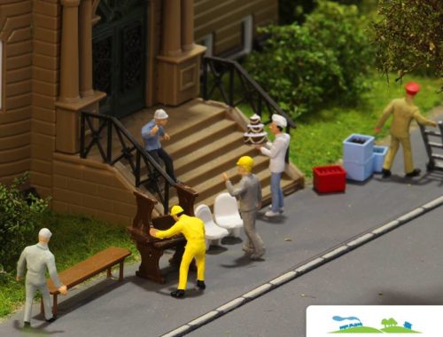 pakoló munkások makett