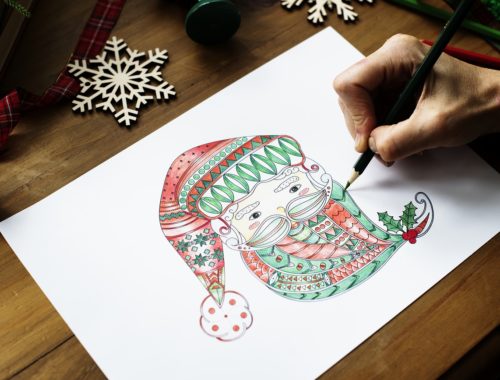 absztrakt mikulás színezése