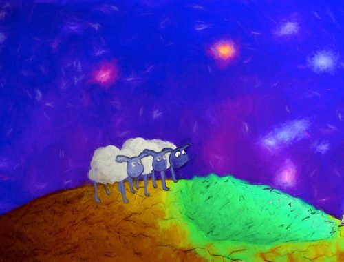 rajz a Kishercegről bárányokkal