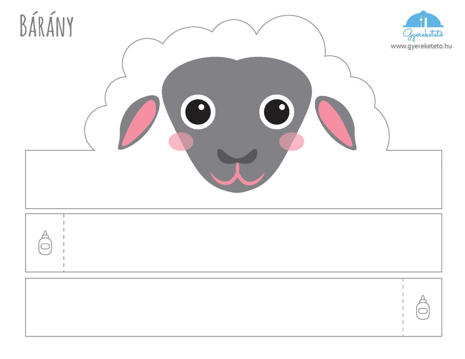 bárány álarc kivágós