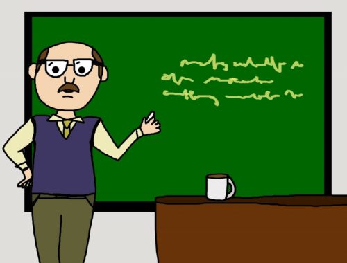 tanár úr tanít az órán