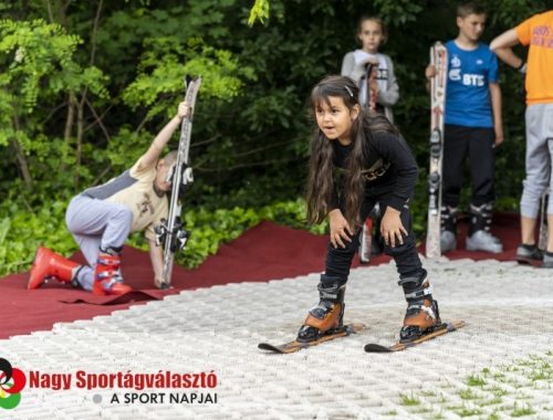 gyerekek nyári sível játszanak