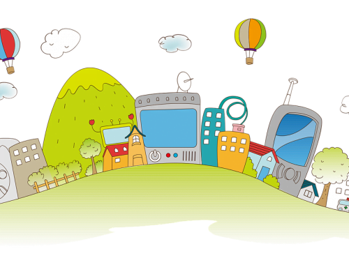 rajz házakról és digitális eszközökről