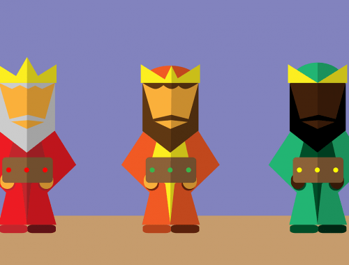 Három királyok karácsonykor.