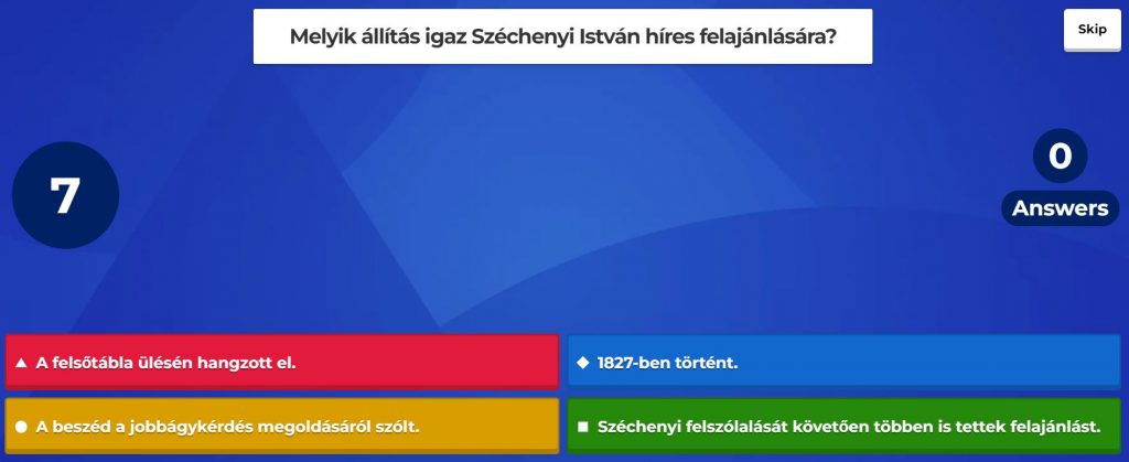 Digitális Edukációs Múzeumi Órák 6 - Széchenyi Kahoot