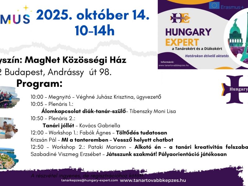 Inspiráció, jóllét és innováció – Erasmus+ szakmai nap pedagógusoknak