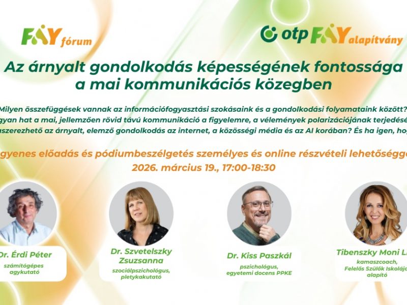 Fáy Fórum - Az árnyalt gondolkodás képességének fontossága a mai kommunikációs közegben