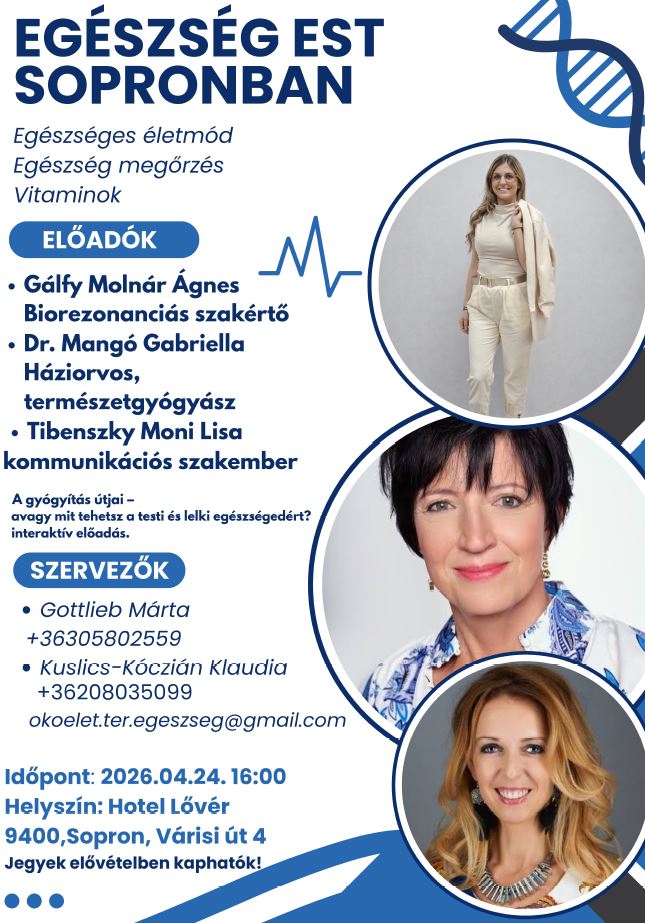 A soproniaknak fontos az egészséges életmód – Dr. Mangó Gabriella előadása újra!